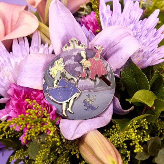 Sleeping Beauty 65th Anniversary Floral Scene Loungefly Disney Pin