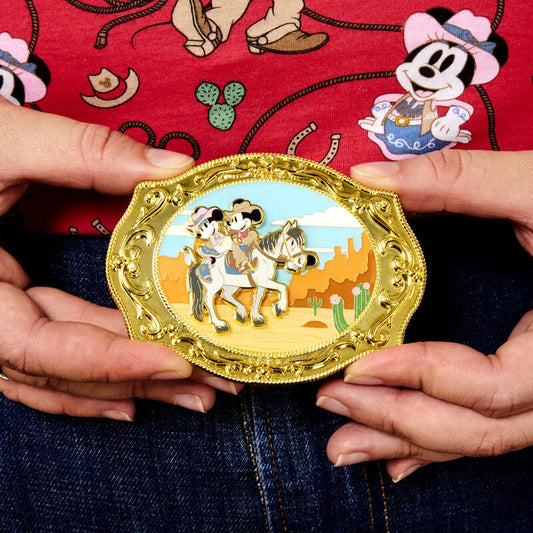 Western Mickey & Minnie Belt Buckle LE 1400 Loungefly Disney Pin