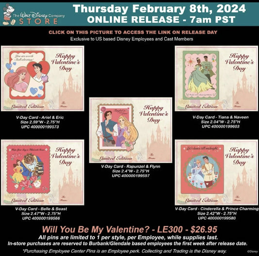 Valentine’s Day 2024 Pins at The Walt Disney Company Store