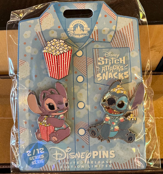 Popcorn Stitch Attacks Snacks Disney Pin Set