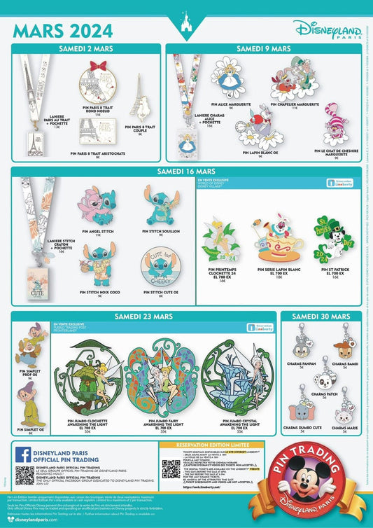 Disneyland Paris March 2024 Pin Releases