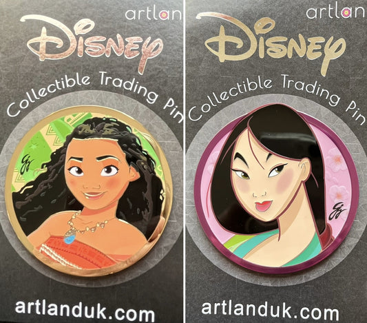 Moana & Mulan Signature Series Disney Pins by ArtLand