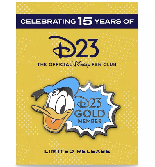 Donald Duck D23 Gold Member Pin at Disney Store