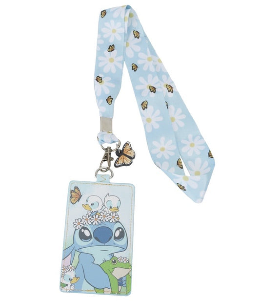 Stitch Springtime Daisy Loungefly Cardholder Lanyard