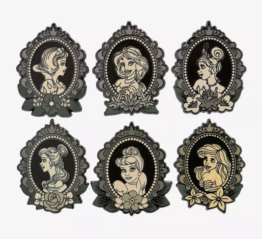 Disney Princess Black & White Cameo Blind Box Pin Set