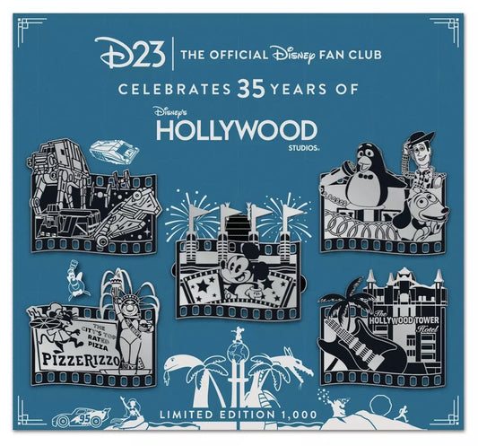 Disney's Hollywood Studios 35th Anniversary D23 Gold Member Pin Set