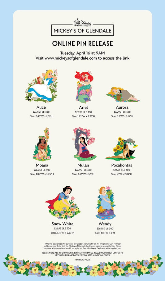 Disney Character Floral WDI Pins at Mickey’s of Glendale