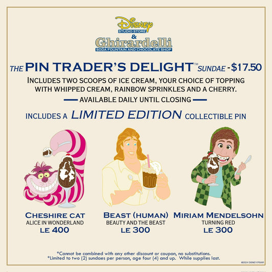 Cheshire Cat, Beast & Miriam Mendelsohn Pin Trader’s Delight – April 30, 2024