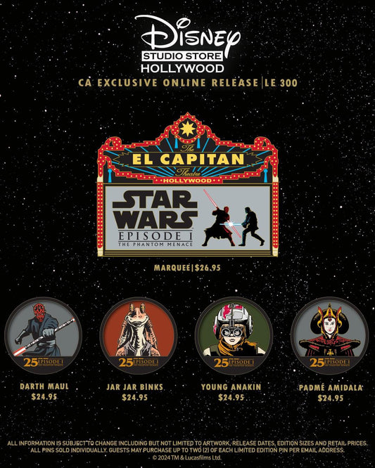 Star Wars: The Phantom Menace 25th Anniversary Pin Release at Disney Studio Store Hollywood