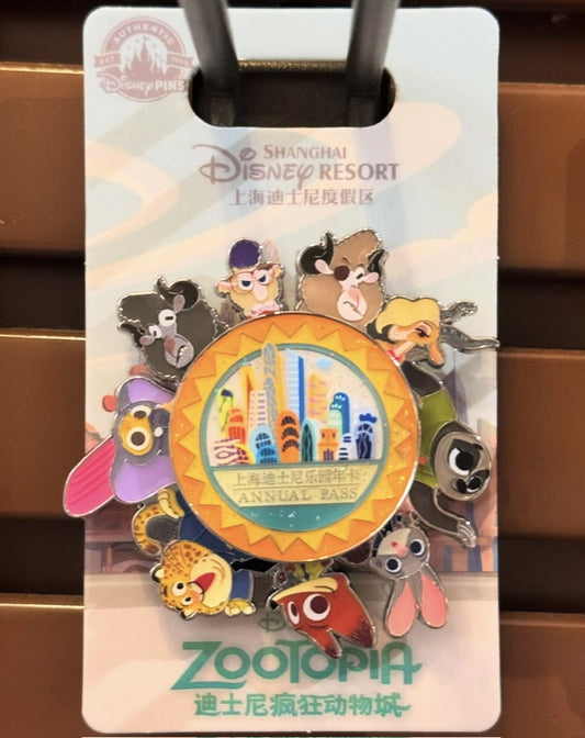 Zootopia Shanghai Disneyland Annual Pass Spinner Pin
