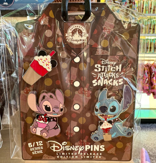 Ice Cream Stitch Attacks Snacks Disney Pin Set