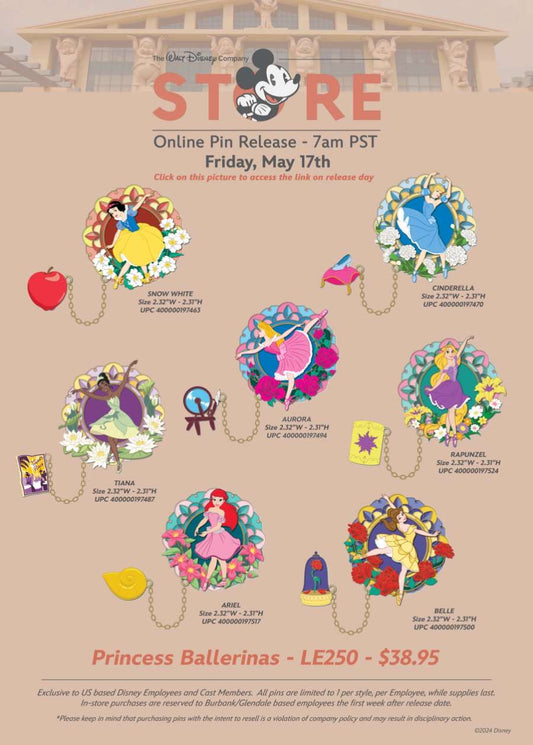 Princess Ballerinas Pins at The Walt Disney Company Store