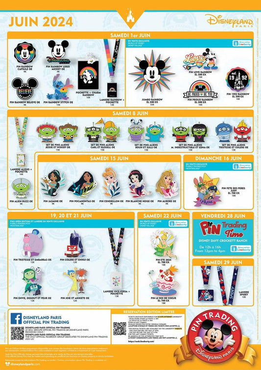 Disneyland Paris June 2024 Pin Releases