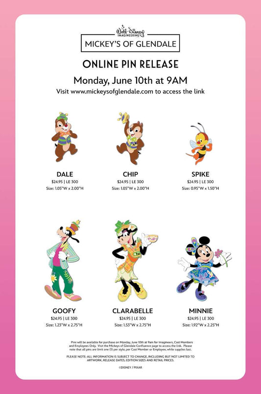 Disney Characters Spring Time WDI Pins at Mickey’s of Glendale