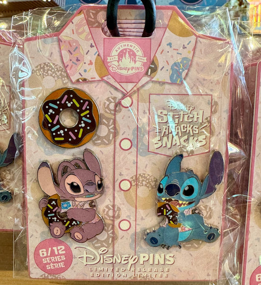 Donut Stitch Attacks Snacks Disney Pin Set