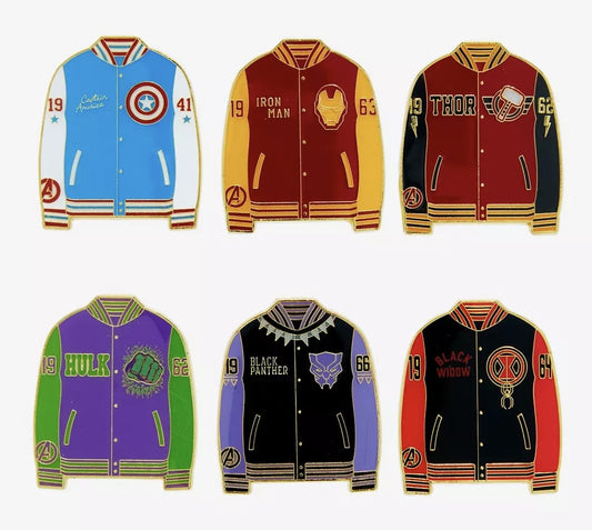 Marvel Hero Varsity Jacket Blind Box Pin Set - BoxLunch