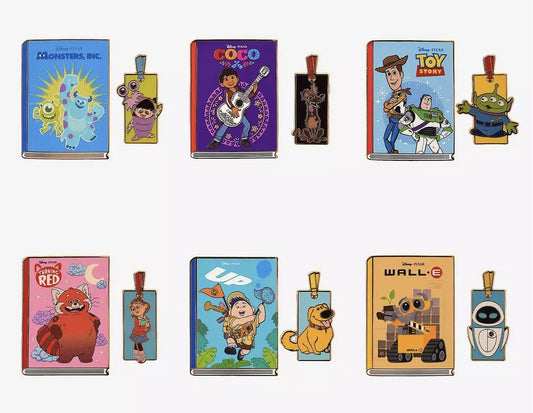 Disney Pixar Book and Bookmark Blind Box Pin Set