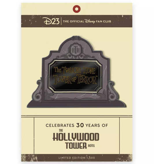 Hollywood Tower Hotel 30th Anniversary D23 Gold Member Disney Pin