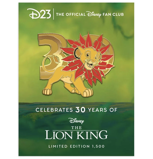 The Lion King 30th Anniversary D23 Gold Member Jumbo Pin