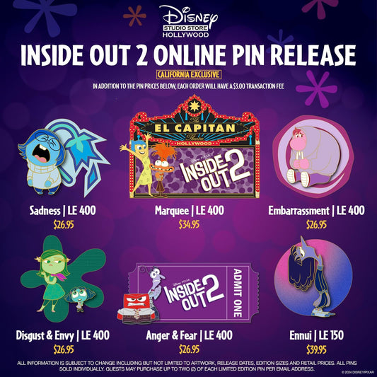 Inside Out 2 Pin Release at Disney Studio Store Hollywood