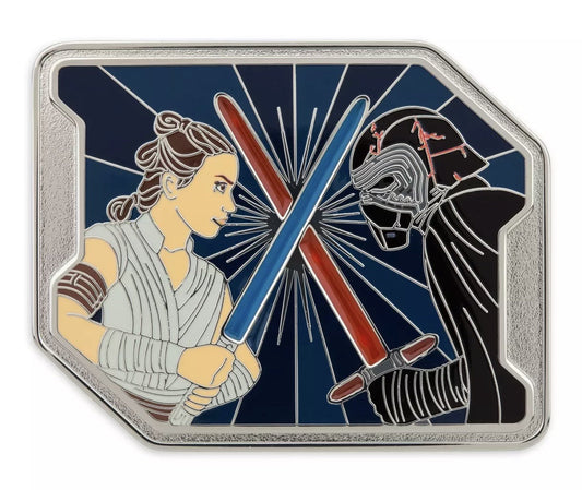 Star Wars Rey and Kylo Ren Light-Up Jumbo Disney Pin