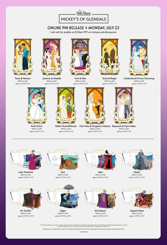 Disney Wedding & Off the Page WDI Pins at Mickey’s of Glendale