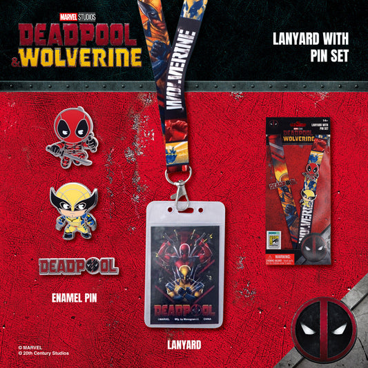 Deadpool & Wolverine Lanyard Pin Set at San Diego Comic-Con 2024