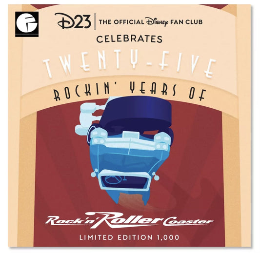 Rock 'n' Roller Coaster 25th Anniversary D23 Gold Member Spinning Pin