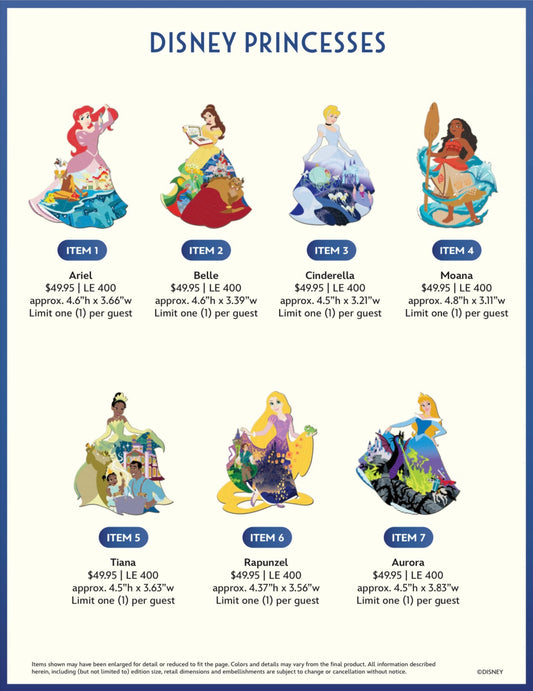 Disney Princesses WDI Pins - D23 2024