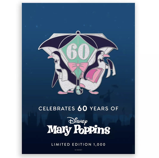 Mary Poppins 60th Diamond Anniversary D23 Gold Member Pin at Disney Store