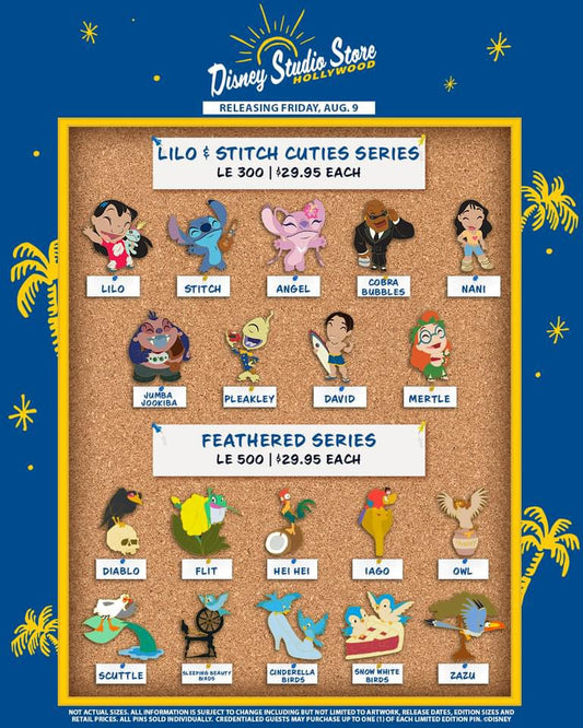 Lilo & Stitch Cuties & Feathered DSSH Pins - D23 2024