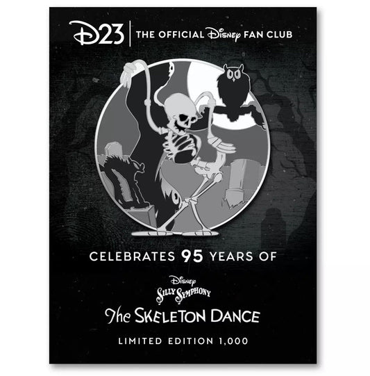 Silly Symphony: The Skeleton Dance 95th Anniversary D23 Gold Member Pin at Disney Store