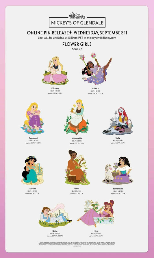 Flower Girls Series 2 WDI Pins at Mickey’s of Glendale