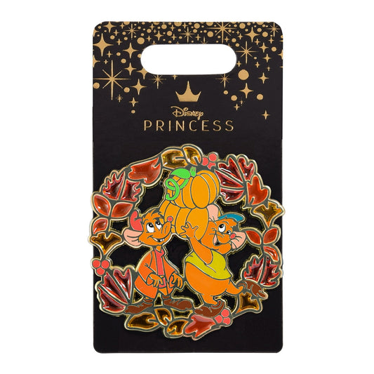 Jaq and Gus Autumn Wreath Stained Glass Disney Pin at DPB Store