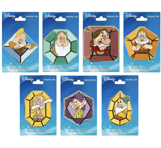 Snow White and the Seven Dwarfs Gem Pin Series at Pink a la Mode