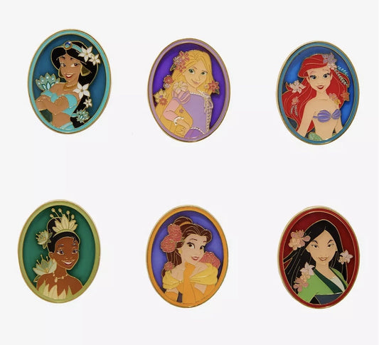 Disney Princesses Floral Portraits Blind Box Pin Set - BoxLunch
