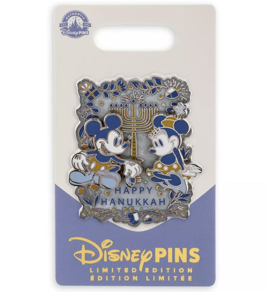 Mickey and Minnie Mouse Happy Hanukkah 2024 Pin at Disney Store