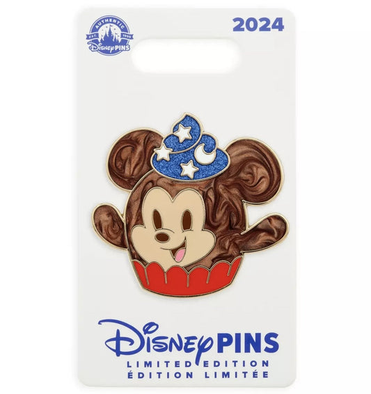 Sorcerer Mickey Mouse Chocolate Mousse Cupcake Disney Munchlings Pin at Disney Store