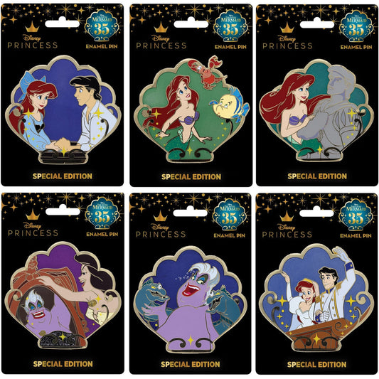 The Little Mermaid 35th Anniversary Disney Pins at Pink a la Mode