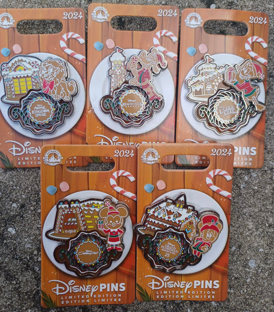 Disney Resort Gingerbread Display 2024 Pin Collection