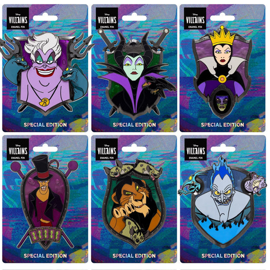 Disney Villains Coat of Arms Pin Series Wave 1 at Pink a la Mode