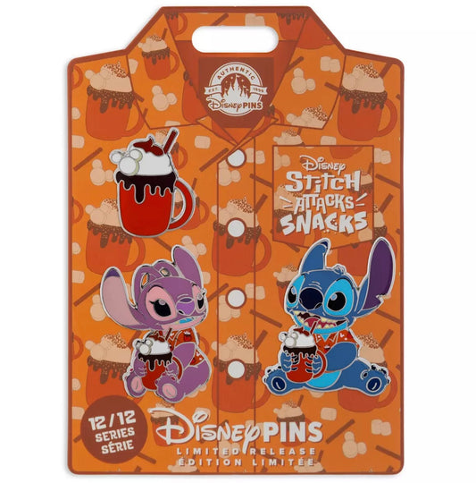 Hot Chocolate Stitch Attacks Snacks Disney Pin Set