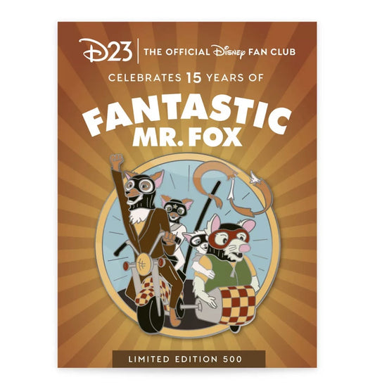 Fantastic Mr. Fox 15th Anniversary D23 Gold Member Pin at Disney Store