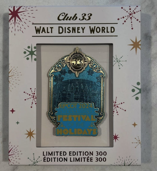 Epcot Festival of the Holidays 2024 Walt Disney World Club 33 Pin