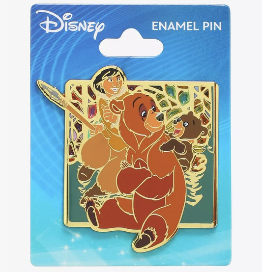 Brother Bear Northern Lights Stained Glass Pin at BoxLunch