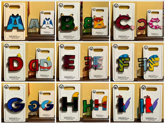 Character Alphabet Hinged Pin Series at Shanghai Disney Resort 1