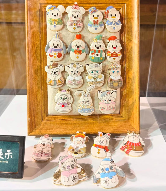 Disney Character Snowman Mystery Pin Set 2024 - Shanghai Disney Resort