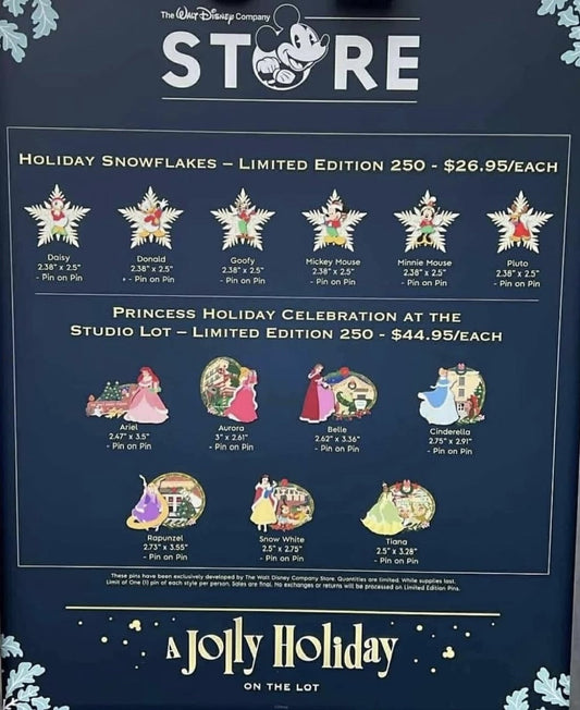 A Jolly Holiday 2024 Pins at The Walt Disney Company Store