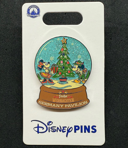 New Mickey & Minnie Christmas Snow Globe Germany Pavilion Pin at EPCOT