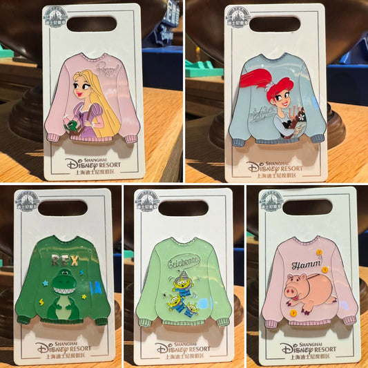Disney Character Sweatshirt Pin Series at Shanghai Disneyland
